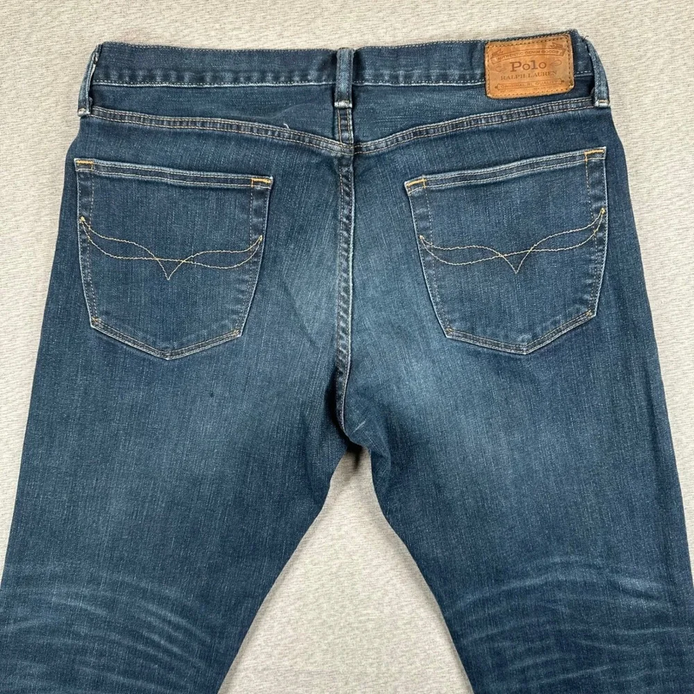 Polo Ralph Lauren Hampton Relaxed Straight Jeans Mens 33x32 Dark Wash Blue Denim